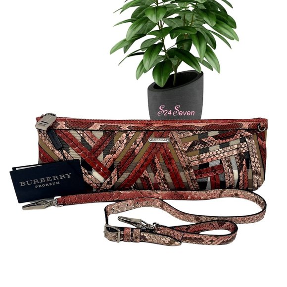 NWT BURBERRY Prorsum Parmoor Phyton Clutch - Picture 1 of 10